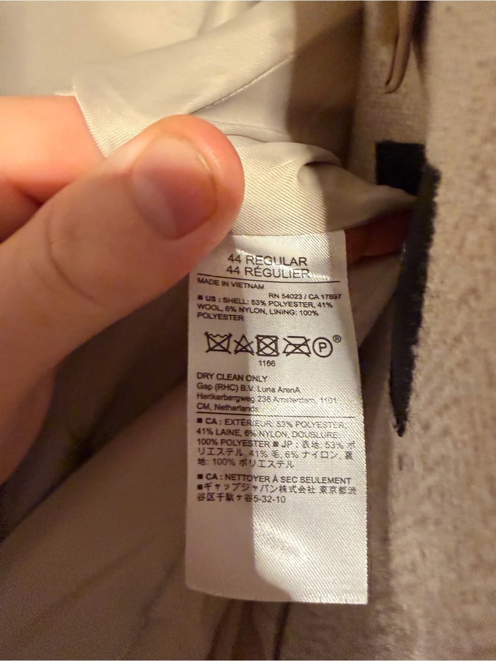 Banana Republic Thick Wool Blend Cream Textured Single-Breasted Blazer